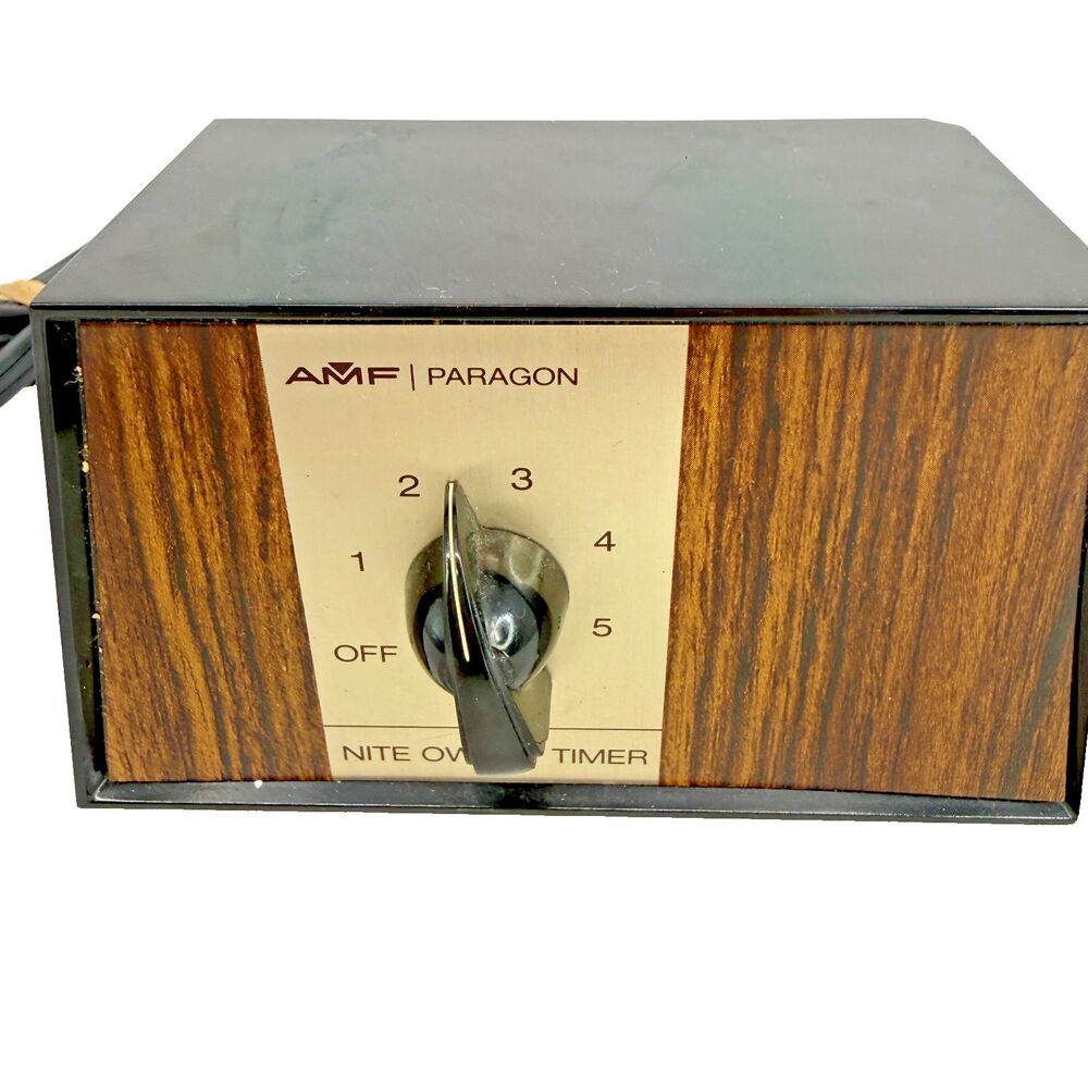 Vintage AMF Paragon Nite Owl TV Timer Model TVT-0 Woodgrain Auto Shut Off Switch